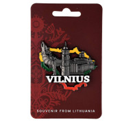 Magnetas Vilnius su Geležiniu Vilku ir Lietuvos kontūru Magnetas Vilnius su Geležiniu Vilku ir Lietuvos kontūru